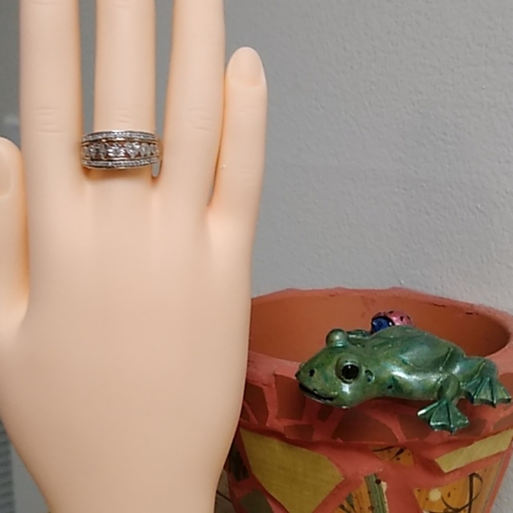 Beautiful Diamond Sterling Silver Ring